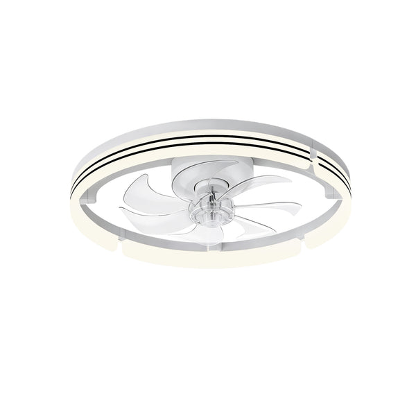 Dimmable Indoor Bedroom Flush Mount Ceiling Fan with Light