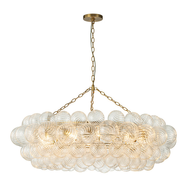 Luxury Large Cluster Cloud Bubble Chandelier Ribbed Glass Brass Hanging Light (Copy)