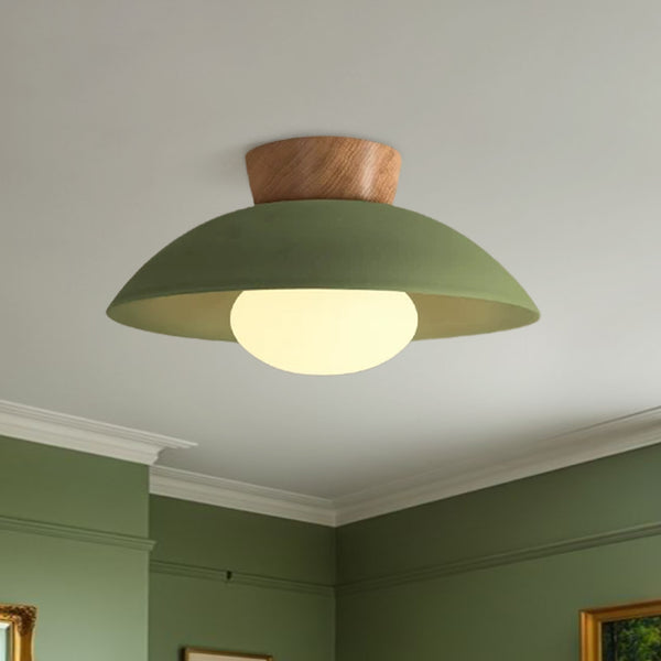 Designer 1-Light Nordic Dome Semi Flush Mount