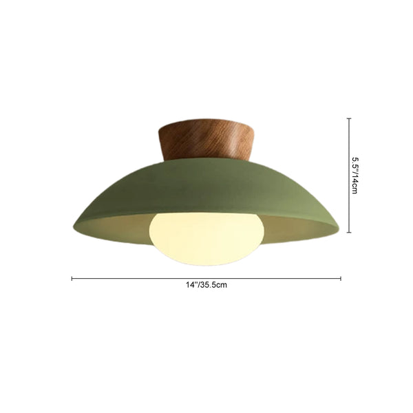 Designer 1-Light Nordic Dome Semi Flush Mount