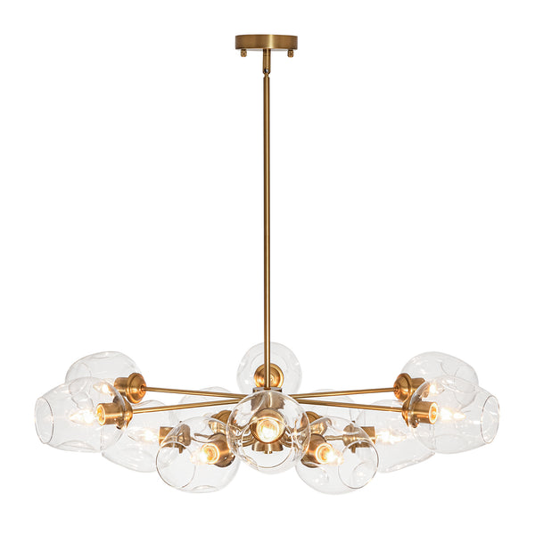 12-Light Two-tier Textured Glass Chandelier