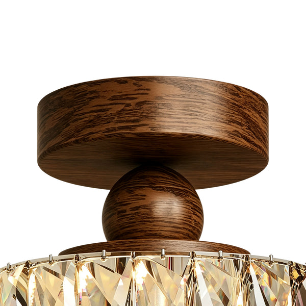 Drum Crystal Glass LED Semi Flush Mount