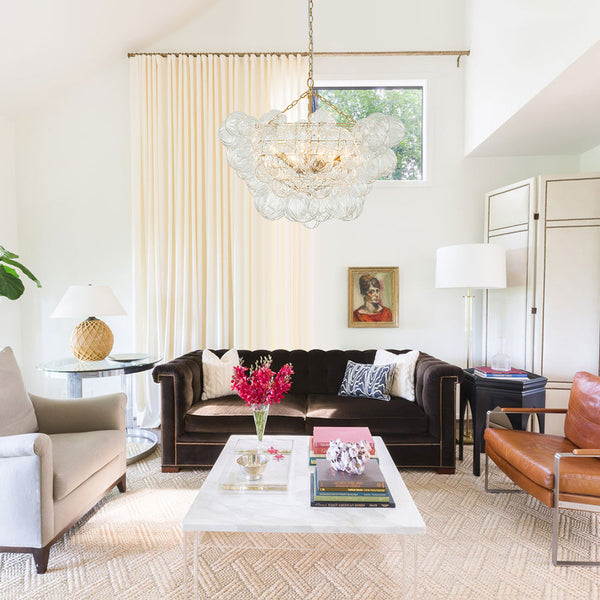 Modern Cluster Petal Glass Globe Bubble Chandelier