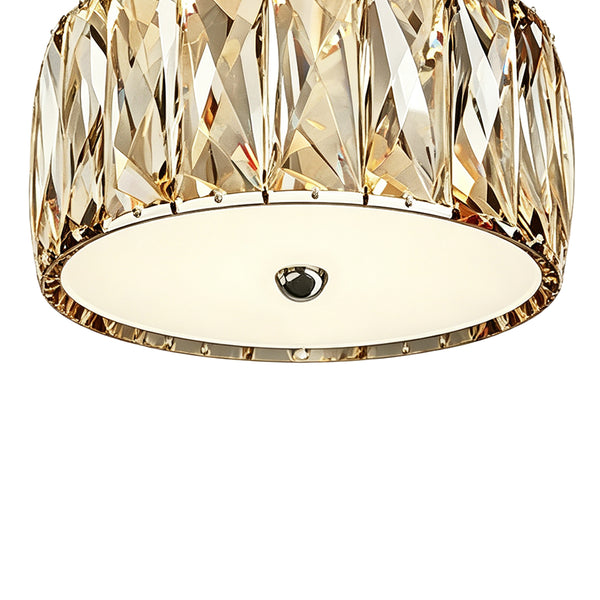 Drum Crystal Glass LED Semi Flush Mount