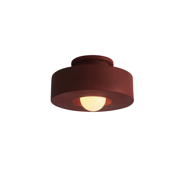 Nordic Geometric Flush Mount Cylindrical Ceramic Ceiling Light