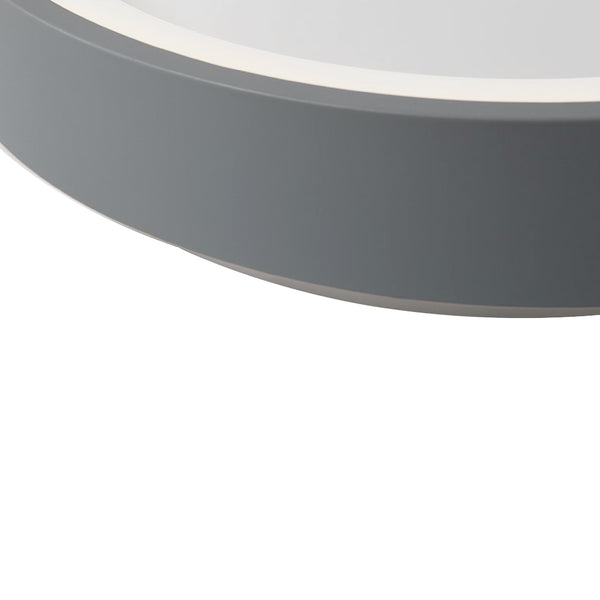LED-Deckenleuchte, rund, grau, für Deckeneinbau