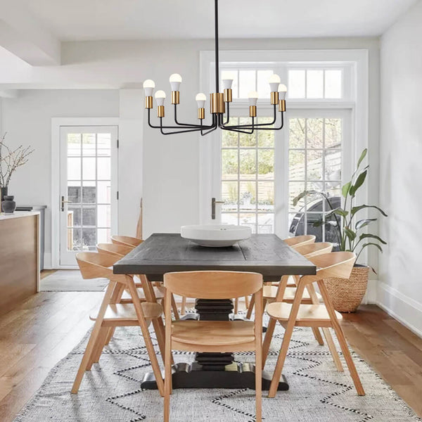 Thehouselights-8 Light Modern Sputnik Island Chandelier in Candle Shape-Chandelier--