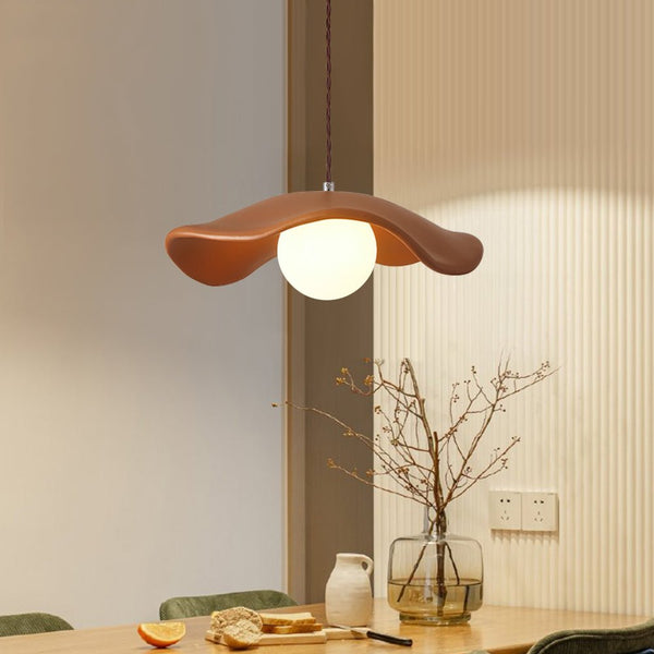 Thehouselights-Curved Hat-Shade Pendant Light-Pendant-Orange-