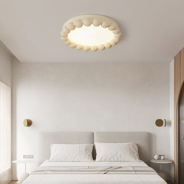 Nordic Minimalist Resin Beads Shape LED Wabi-Sabi Flush Mount Ceramic Ceiling Light