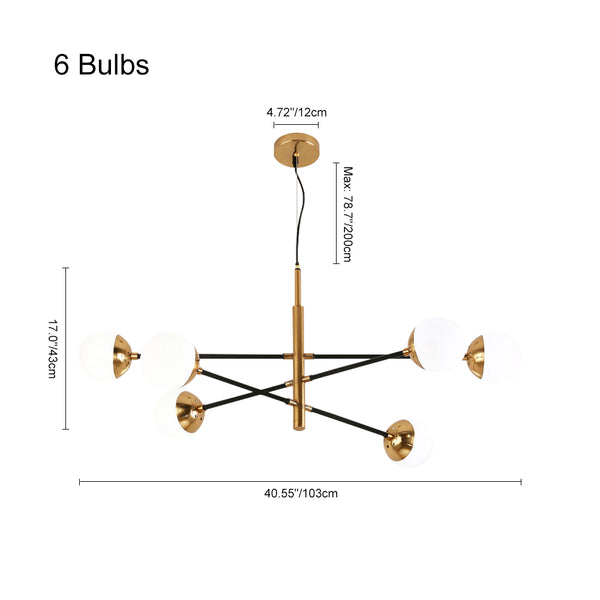 Brass Sputnik Modern Linear Chandelier