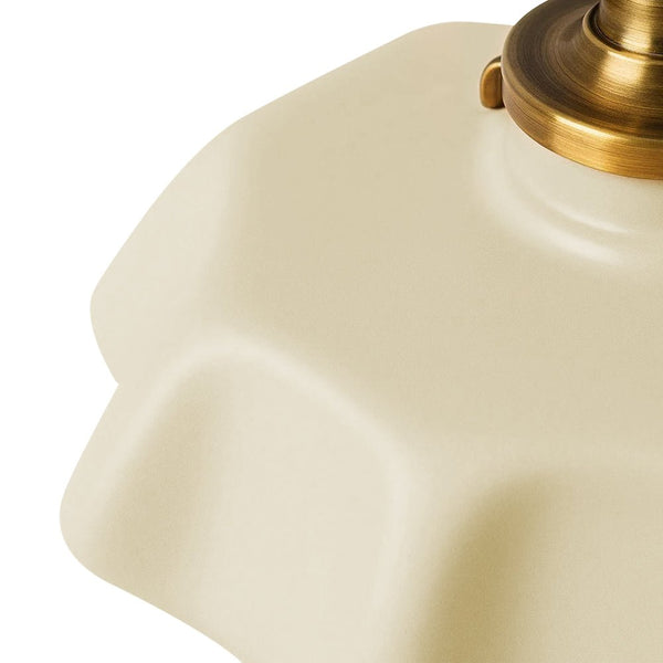 Thehouselights-1-Light Creamy Scalloped Flower Glass Pendant Lighting-Pendant-1-Light-