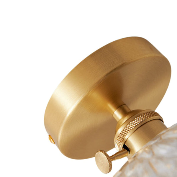 Thehouselights - 1 - Light Glass Lotus Dome Flush Mount Ceiling - Ceiling Light - Clear - 