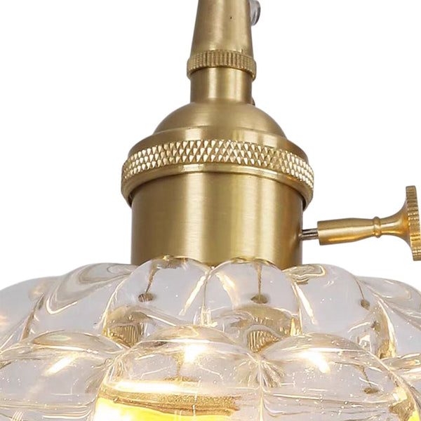 Thehouselights - 1 - Light Lotus Dome Glass Flower Design Pendant Light - Pendant - Clear - 