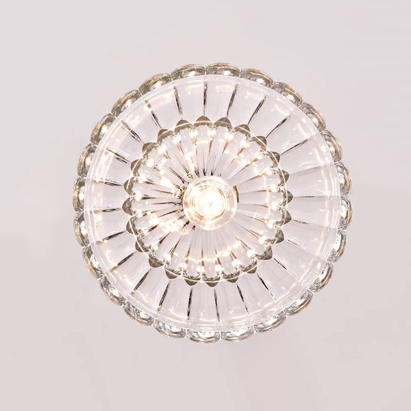 Thehouselights - 1 - Light Lotus Dome Glass Flower Design Pendant Light - Pendant - Clear - 