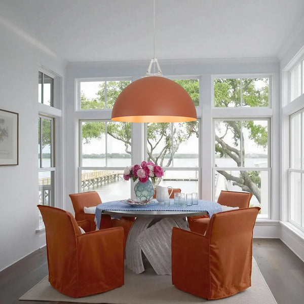 Thehouselights - 1 - Light Minimalist Dome Pendant Light - Pendant - Carrot Red - 