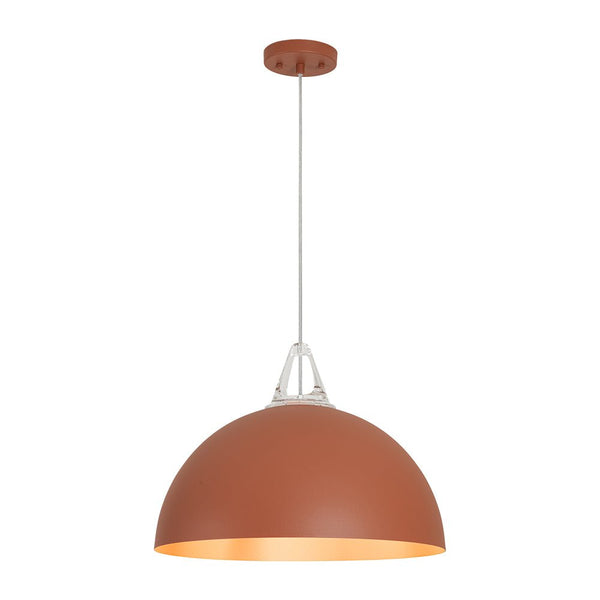 Thehouselights - 1 - Light Minimalist Dome Pendant Light - Pendant - Carrot Red - 