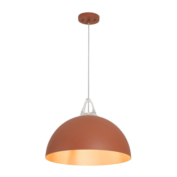 Thehouselights - 1 - Light Minimalist Dome Pendant Light - Pendant - Carrot Red - 