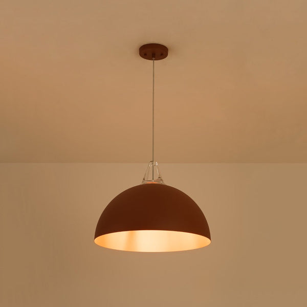Thehouselights - 1 - Light Minimalist Dome Pendant Light - Pendant - Carrot Red - 
