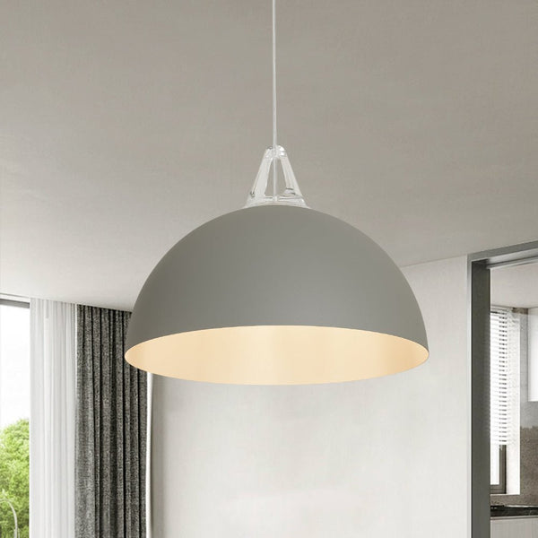 Thehouselights - 1 - Light Minimalist Dome Pendant Light - Pendant - Light Gray - 