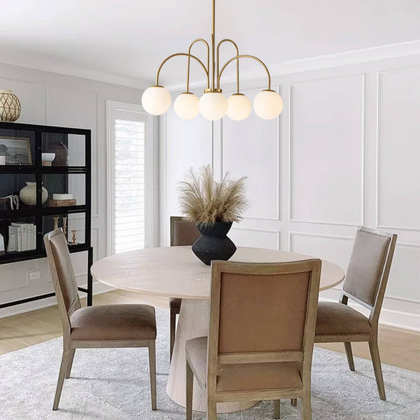 Thehouselights-10-Light Bubble Opal Glass Globe Chandelier-Chandelier-Brass-10-Light