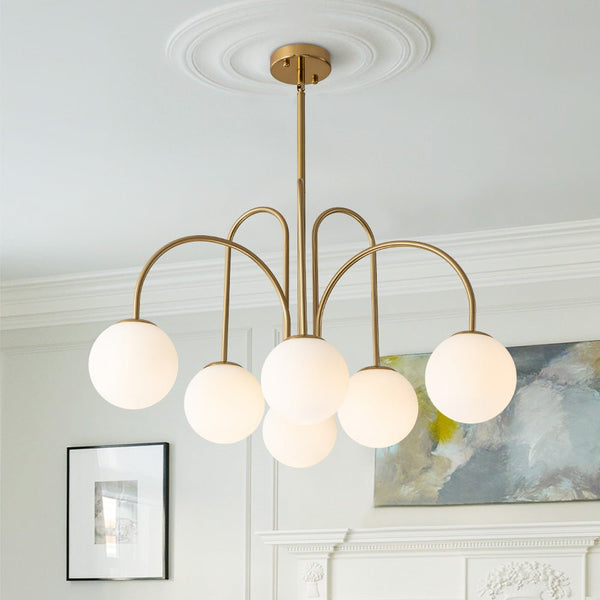 Thehouselights-10-Light Bubble Opal Glass Globe Chandelier-Chandelier-Brass-6-Light