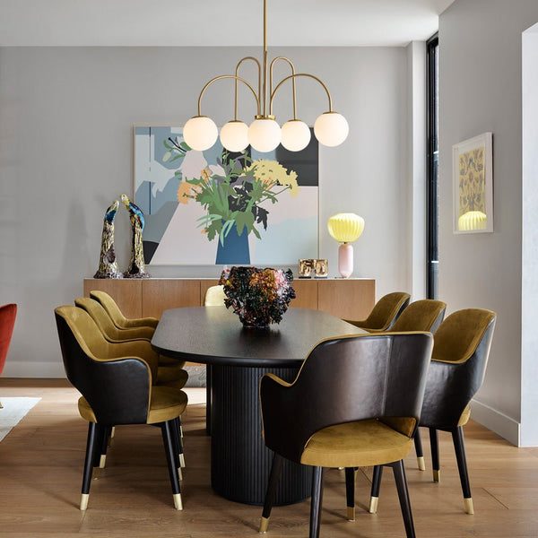 Thehouselights-10-Light Bubble Opal Glass Globe Chandelier-Chandelier-Brass-6-Light