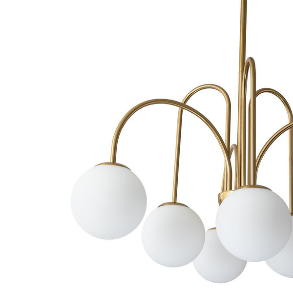 Thehouselights-10-Light Bubble Opal Glass Globe Chandelier-Chandelier-Brass-6-Light