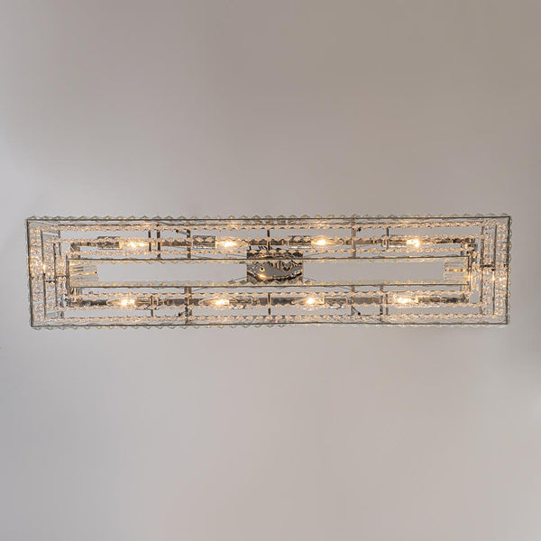 Thehouselights - 10 - Light Crystal Rectangle Island Chandelier - Chandelier - Black - 