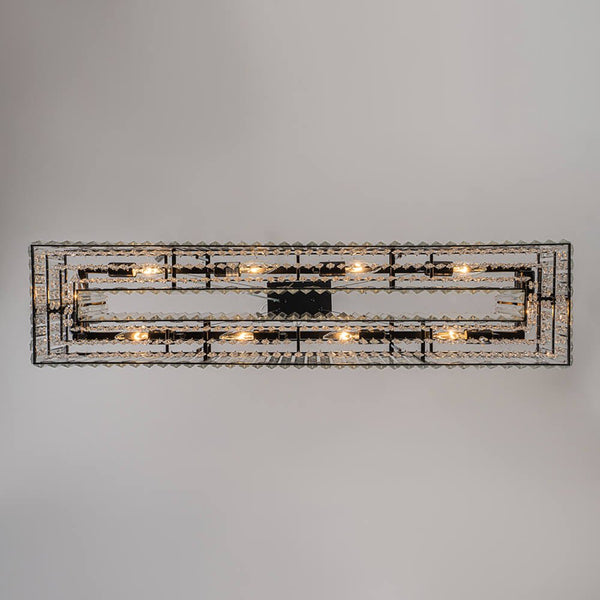 Thehouselights - 10 - Light Crystal Rectangle Island Chandelier - Chandelier - Black - 