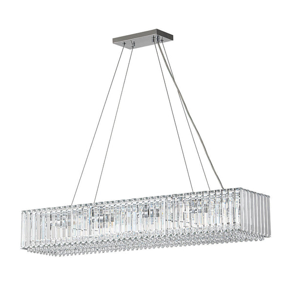 Thehouselights - 10 - Light Crystal Rectangle Island Chandelier - Chandelier - Black - 