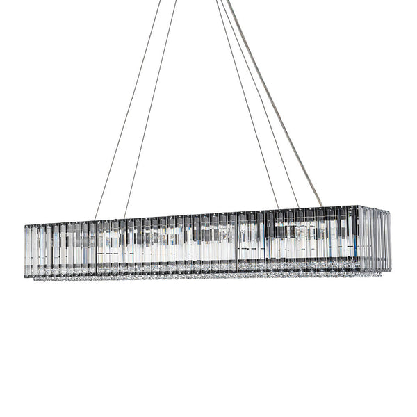 Thehouselights - 10 - Light Crystal Rectangle Island Chandelier - Chandelier - Black - 