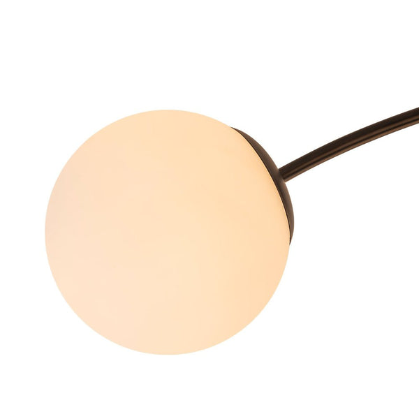 Thehouselights - 12 - Light Black Opal Glass Sputnik Semi Flush Chandelier - Chandelier - Black - 