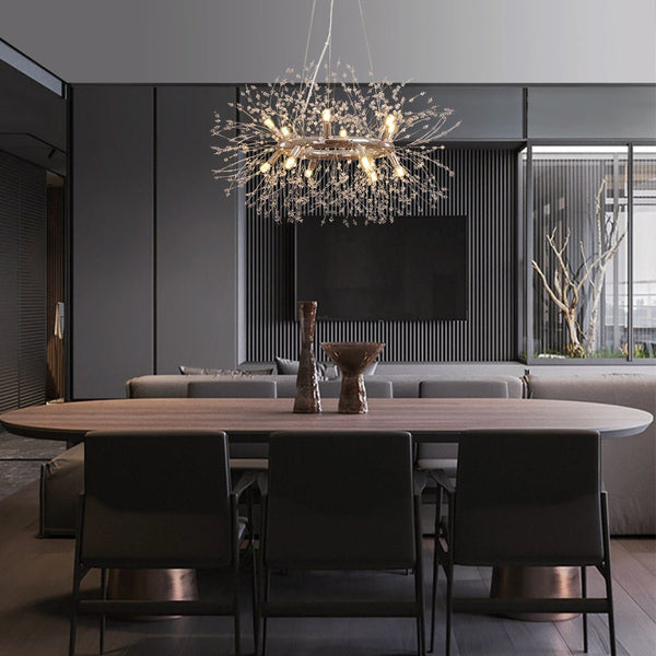 Thehouselights-12-Light Chrome Round Firework Chandelier-Chandelier-Chrome-