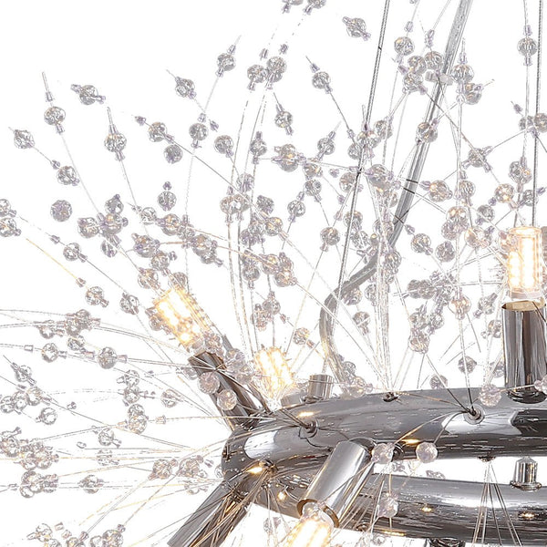 Thehouselights-12-Light Chrome Round Firework Chandelier-Chandelier-Chrome-