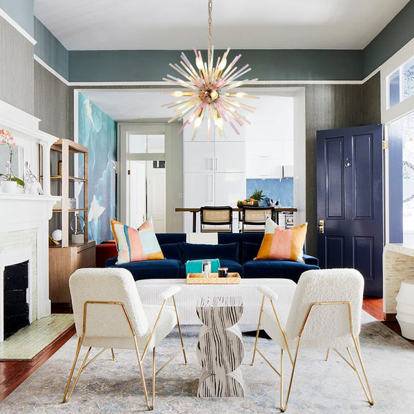 Thehouselights-12-Light Dimmable Rainbow Starburst Sputnik Chandelier-Chandelier-Rainbow Brass-