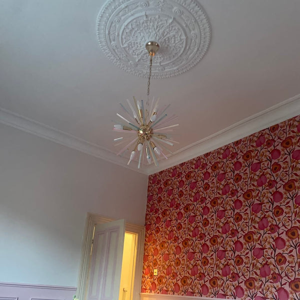Thehouselights - 12 - Light Dimmable Rainbow Starburst Sputnik Chandelier - Chandelier - Rainbow Brass - 