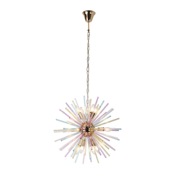 Thehouselights-12-Light Dimmable Rainbow Starburst Sputnik Chandelier-Chandelier-Rainbow Brass-
