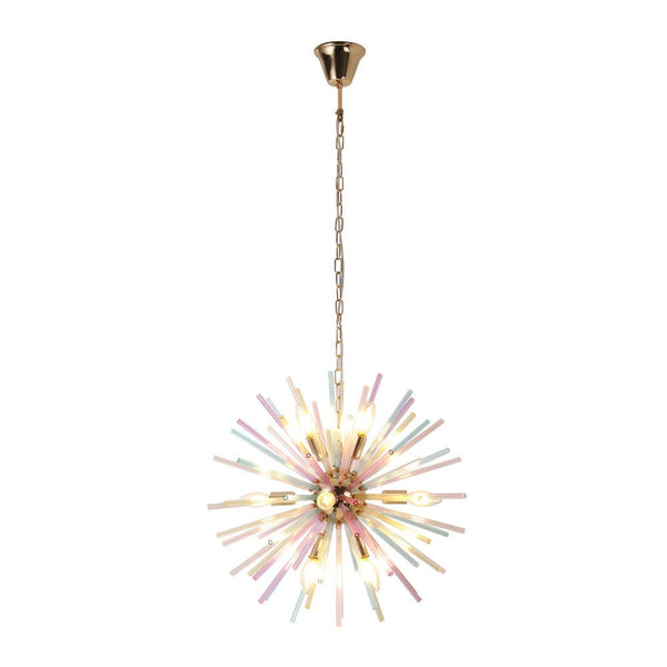 Thehouselights-12-Light Dimmable Rainbow Starburst Sputnik Chandelier-Chandelier-Rainbow Brass-