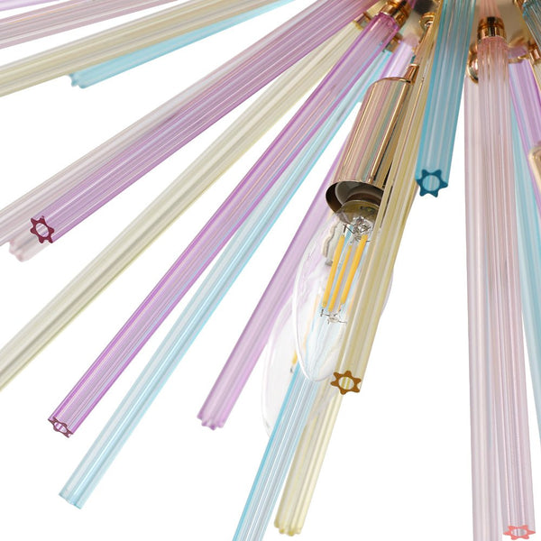 Thehouselights-12-Light Dimmable Rainbow Starburst Sputnik Chandelier-Chandelier-Rainbow Brass-