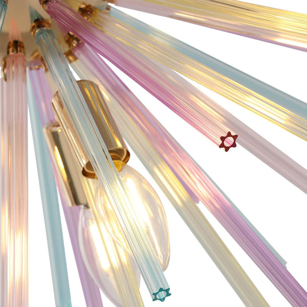 Thehouselights-12-Light Dimmable Rainbow Starburst Sputnik Chandelier-Chandelier-Rainbow Brass-