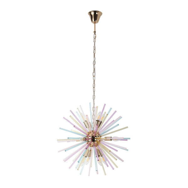 Thehouselights-12-Light Dimmable Rainbow Starburst Sputnik Chandelier-Chandelier-Rainbow Brass-