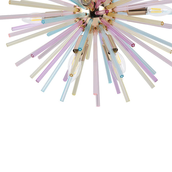 Thehouselights-12-Light Dimmable Rainbow Starburst Sputnik Chandelier-Chandelier-Rainbow Brass-