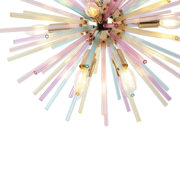 Thehouselights-12-Light Dimmable Rainbow Starburst Sputnik Chandelier-Chandelier-Rainbow Brass-