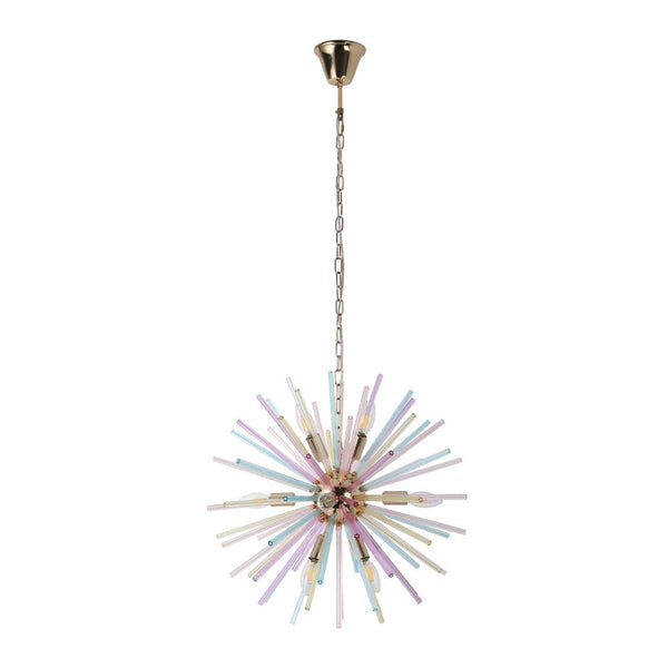 Thehouselights-12-Light Dimmable Rainbow Starburst Sputnik Chandelier-Chandelier-Rainbow Brass-