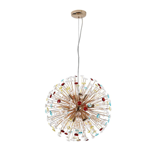 Thehouselights-12-Light Joyful Rainbow Starburst Sputnik Chandelier-Chandelier-Rainbow Brass-