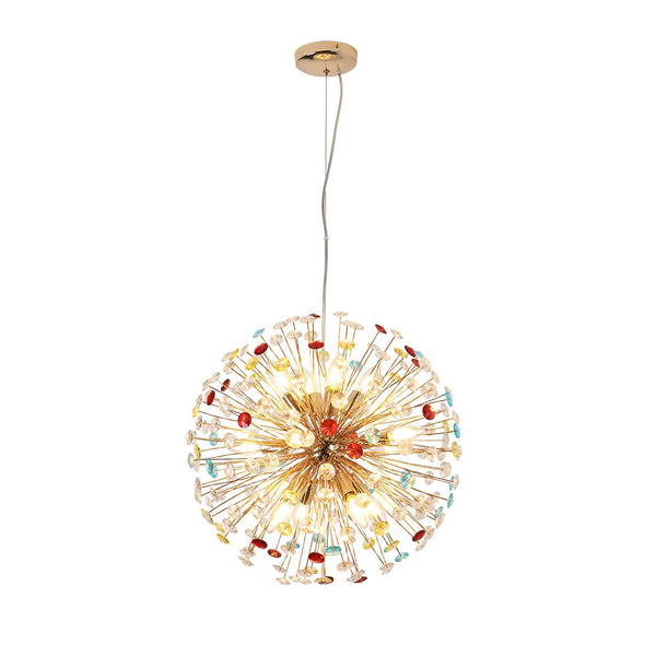 Thehouselights-12-Light Joyful Rainbow Starburst Sputnik Chandelier-Chandelier-Rainbow Brass-