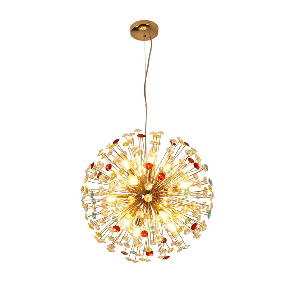 Thehouselights-12-Light Joyful Rainbow Starburst Sputnik Chandelier-Chandelier-Rainbow Brass-