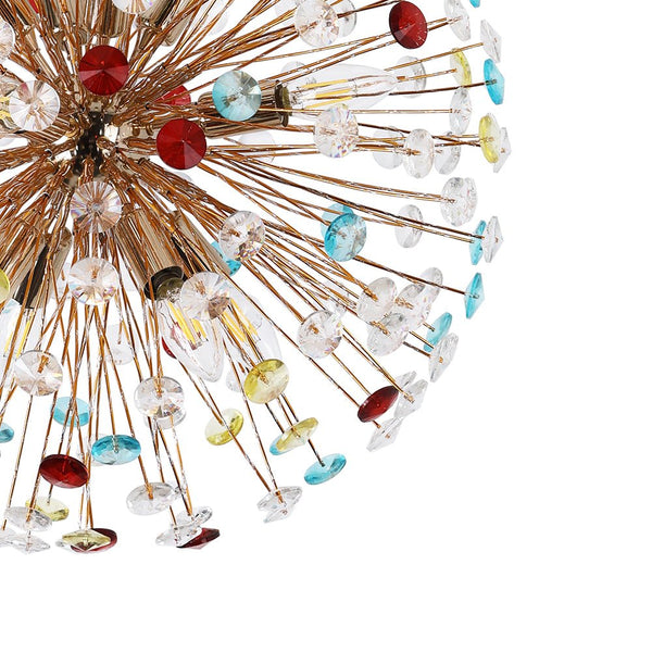Thehouselights-12-Light Joyful Rainbow Starburst Sputnik Chandelier-Chandelier-Rainbow Brass-