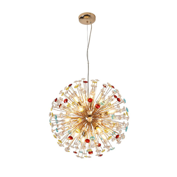 Thehouselights-12-Light Joyful Rainbow Starburst Sputnik Chandelier-Chandelier-Rainbow Brass-