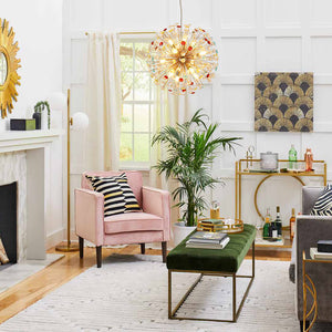 Thehouselights-12-Light Joyful Rainbow Starburst Sputnik Chandelier-Chandelier-Rainbow Brass-